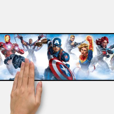 Avengers Peel and Stick Kids Wall Border - RoomMates: Vinyl Self-Adhesive, 15ft, Black, Figures, Peelable, 6in Width