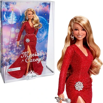 Barbie Signature Mariah Carey Holiday Celebration Collector Doll in Glittery Red Gown