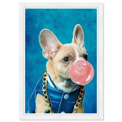 15 x 21 Frenchie and Bubblegum Animals Framed Art Print - Wynwood Studio