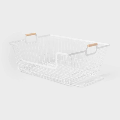 Stacking Wire Laundry Basket with Wooden Handles - Brightroom