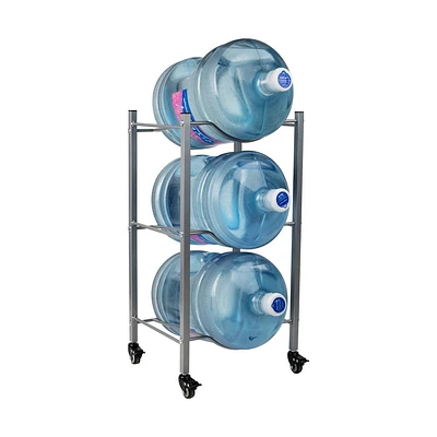 Mind Reader 5gal Water Jug Stand Holds three Jugs Gray