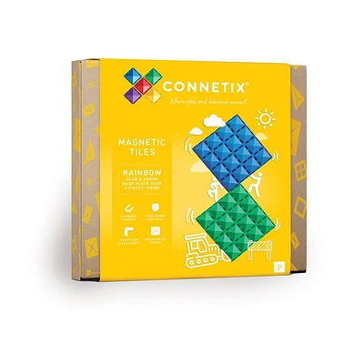 Connetix Rainbow Blue & Green Base Plate Pack 2pc