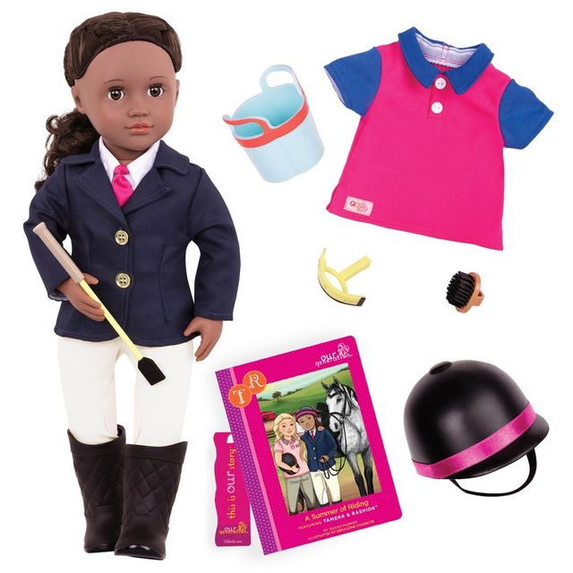 Our Generation Rashida with Book & Outfit 18 Posable Horseback Riding Doll