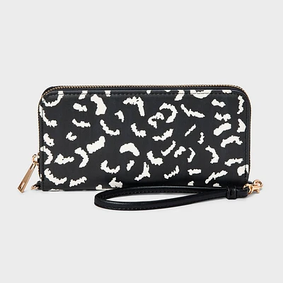 Leopard Print Large Around Zip Wallet - A New Day