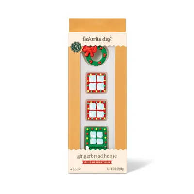 Holiday Gingerbread House Decor Icing Decorations - 4ct / 0.5oz - Favorite Day