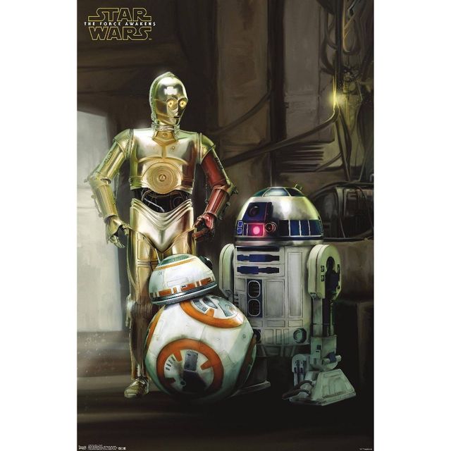 34 x 22 Star Wars: The Force Awakens Premium Poster - Trends International: Unframed Wall Art, BB-8 & C-3PO Digital Print