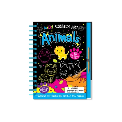 Neon Scratch Art Animals - by Connie Isaacs (Hardcover)