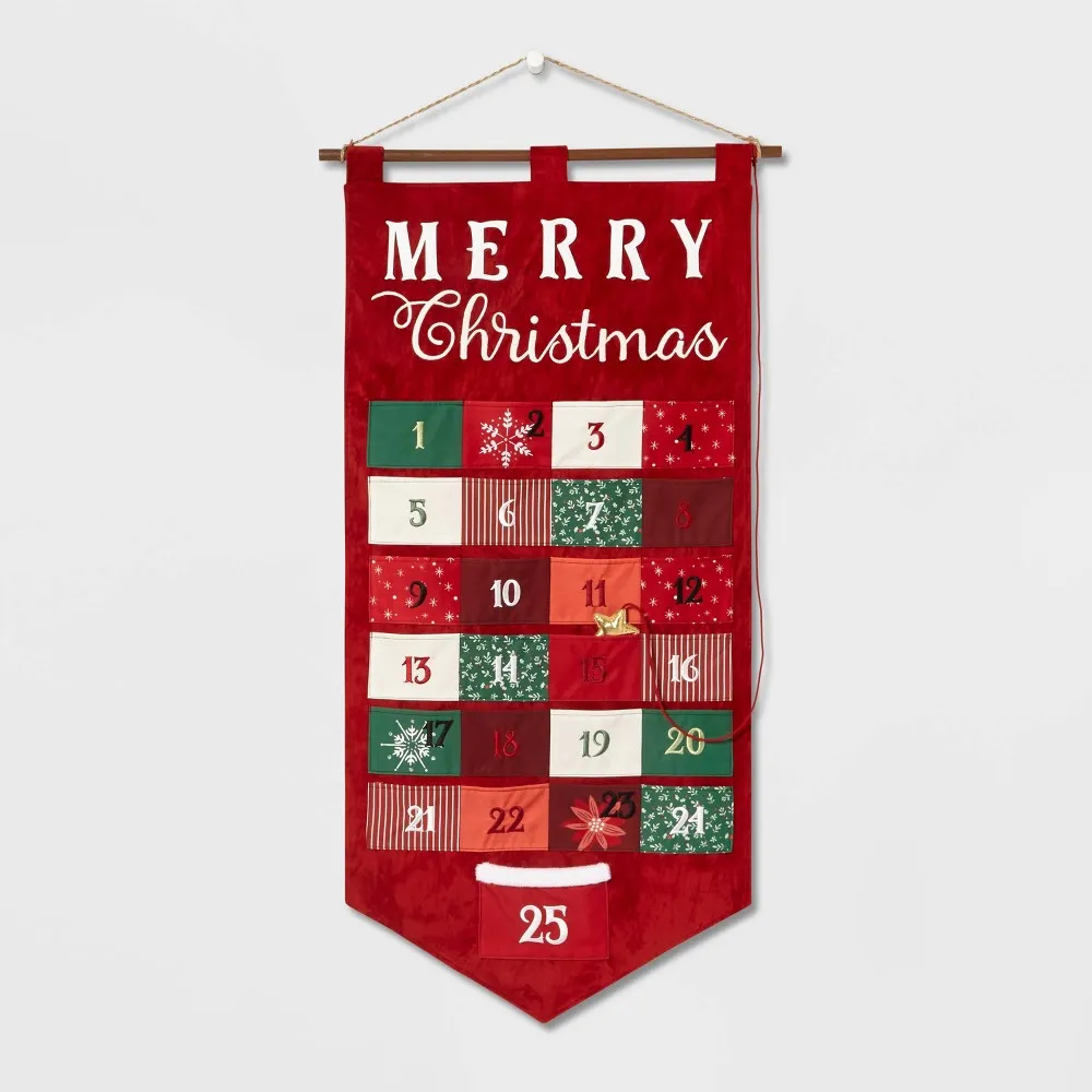 Wondershop 42 Oversized Merry Christmas Hanging Advent Calendar Red -  Wondershop | Connecticut Post Mall