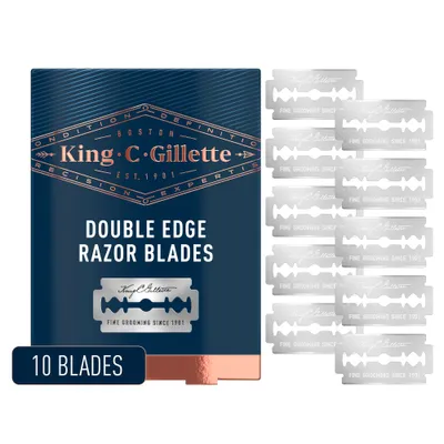 King C. Gillette Mens Double Edge Safety Razor Blades - 10ct