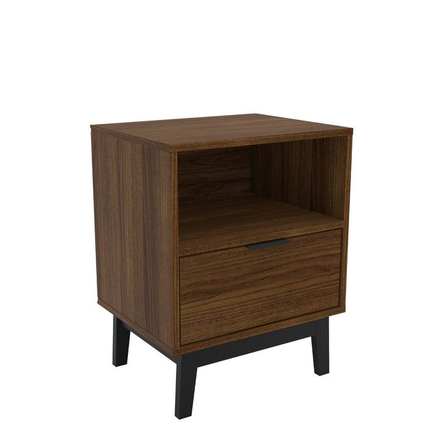 Victoria 1 Drawer Nightstand Dark  - Polifurniture