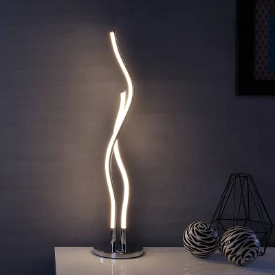 26.25 Cairo Table Lamp Silver with Integrated LED - JONATHAN Y: Energy Efficient, Modern Design