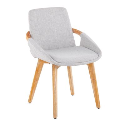 Cosmo Bamboo/Polyester Dining Chair Natural/Light Gray - LumiSource