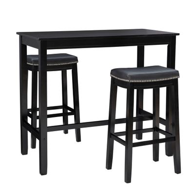 3pc Claridge Backless Stools Bar Height Dining Set - Linon: Construction