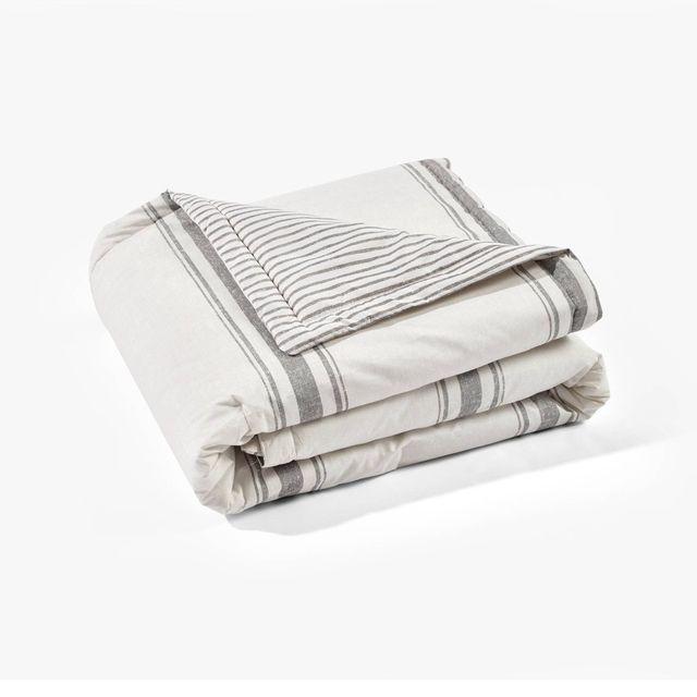 50x60 Farmhouse Striped Throw Blanket - Dcor: Reversible