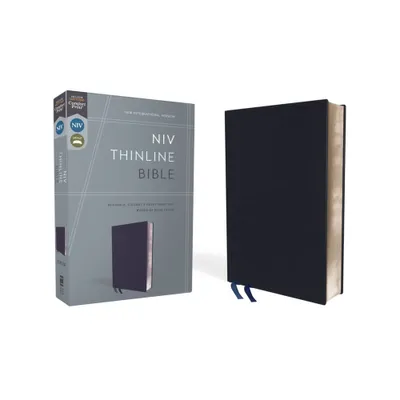 NIV, Thinline Bible, Bonded Leather, Navy, Red Letter Edition - by Zondervan (Leather Bound)