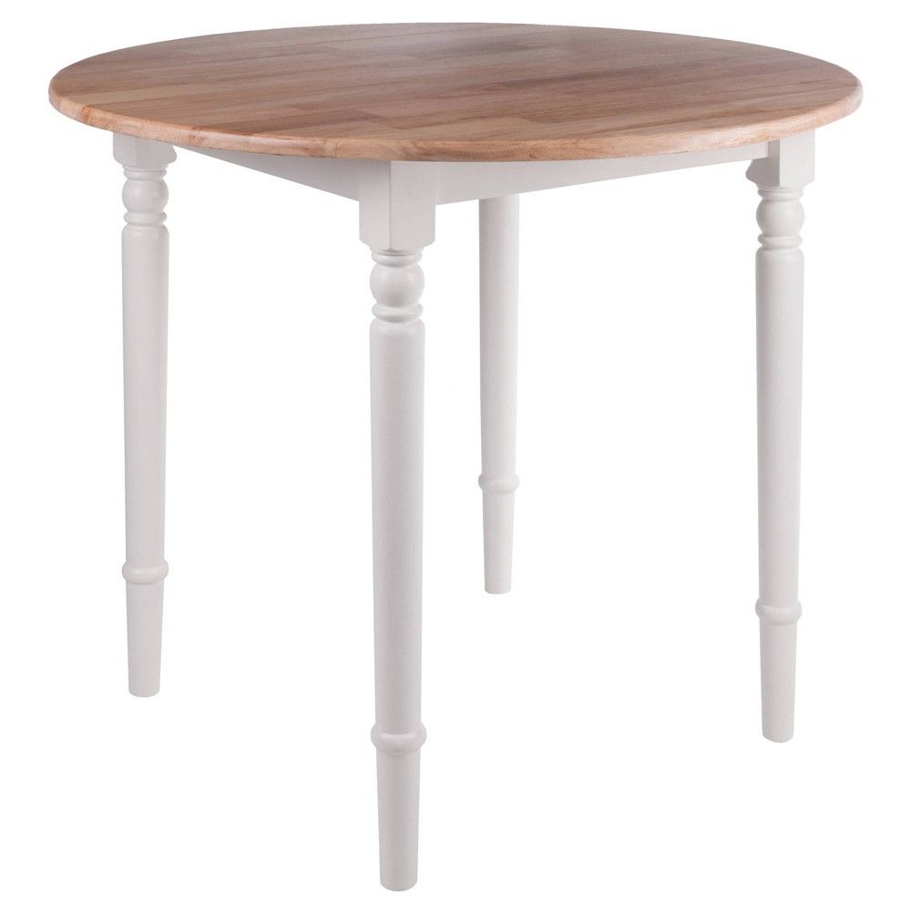 Winsome Sorella Round Drop Leaf Dining Table Natura/White - Winsome |  Connecticut Post Mall