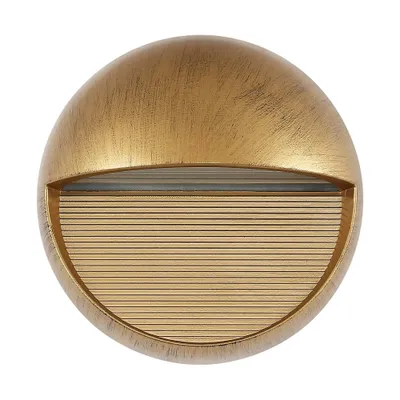 6.25 Orbe Outdoor Metal/Glass Integrated LED Wall Sconce Antique Gold - JONATHAN Y: ETL Listed, Modern Design, Hardwired