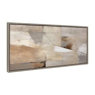 Kate & Laurel All Things Decor 18x40 Sylvie Contemporary Neutral Textured Abstract Framed Canvas by The Creative Bunch Studio Gray