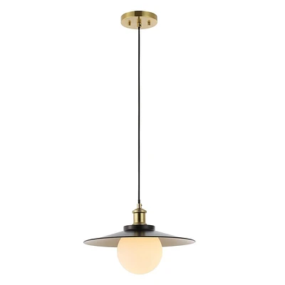 JONATHAN Y Hadley 14.5 1-Light Scandinavian Farmhouse Iron/Frosted Glass LED Pendant: Modern Chandelier Ceiling Lighting