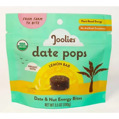 Joolies Organic Lemon Bar Date Pops - 3.5oz