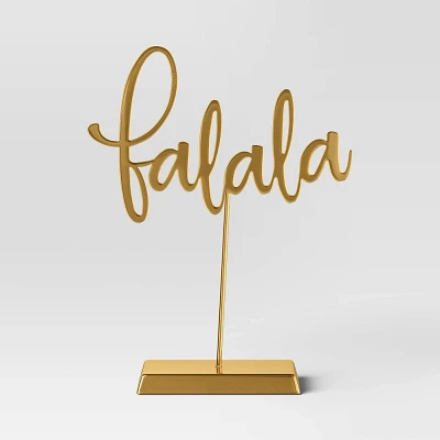 Metal Fa La La Tabletop Christmas Sign - Wondershop Gold