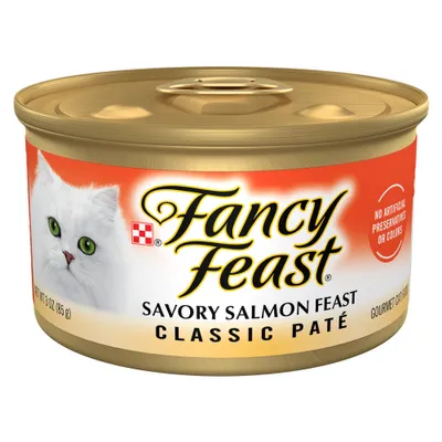 Purina Fancy Feast Grain Free Classic Pat Fish, Seafood and Salmon Flavor Wet Cat Food - 3oz