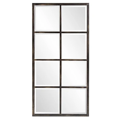 Howard Elliott 24x48 Metal Framed Atrium Wall Mirror Oil Rubbed Bronze: Beveled Glass, Modern Decor