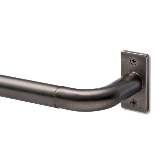 66-120 French Curtain Rod Gray - Threshold: Steel, Single Rod, Antiqued Finish, 50lb Capacity