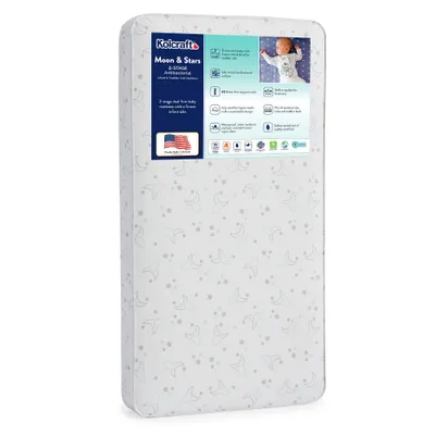 Kolcraft 2-Stage Antibacterial Baby Crib Mattress and Toddler Bed Mattress