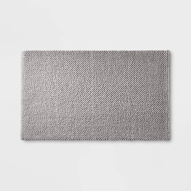 21x34 Textured Bath Rug - Casaluna: Cotton, Woven, Low