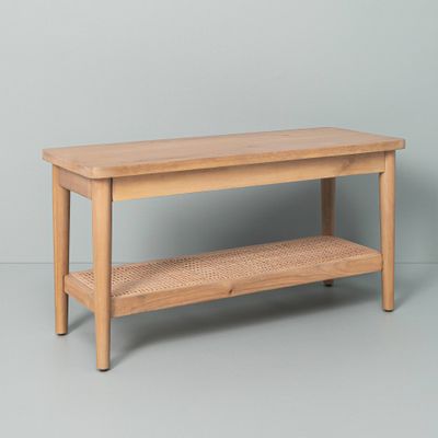 Wood & Cane Bench Natural - Hearth & Hand with Magnolia