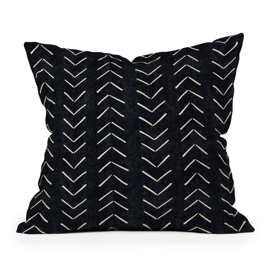 20x20 Oversize Becky Bailey Mud Cloth Big Arrows Square Throw Pillow Black/White - Deny Designs