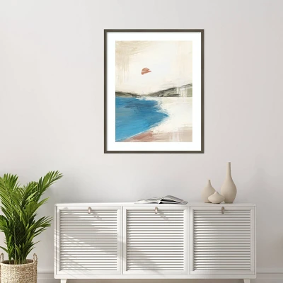 Amanti Art 33x41 Abstract Lagoon by Little Dean Wood Framed Wall Art Print