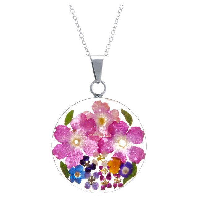 Women's Sterling Silver Large Filigree Flower Pendant Chain Necklace (18)  : Target