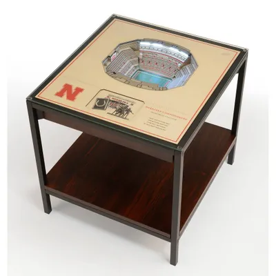 NCAA Nebraska Cornhuskers 25-Layer StadiumViews Lighted End Table