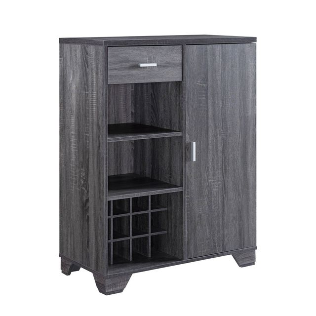 Ereth Modern Wine Bar Cabinet Dark Gray - miBasics