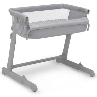 babyGap by Delta Children Whisper Bedside Bassinet Sleeper with Breathable Mesh and Adjustable Heights