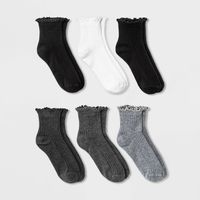 Women Lettuce Edge 6pk Ankle Sock