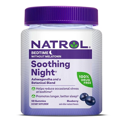 Natrol Soothing Night Melatonin-Free Sleep Gummies - Blueberry - 50ct