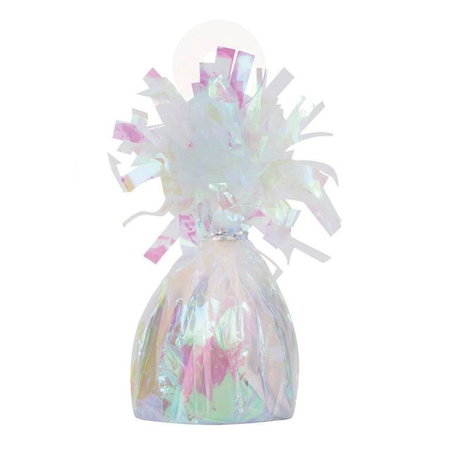 Balloon Weight Centre White Iridescent Balloon Weight Centre White Iridescent