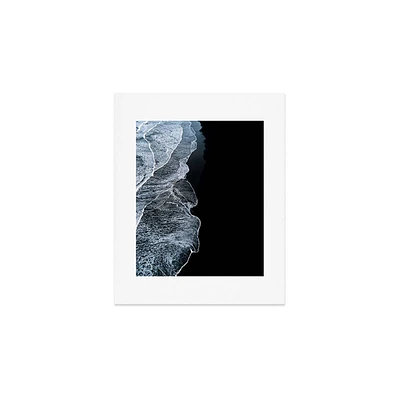 Deny Designs 8x10 Michael Schauer Waves on a Black Sand Beach Unframed Art Print: Modern Style, Cardstock, Digital Artwork