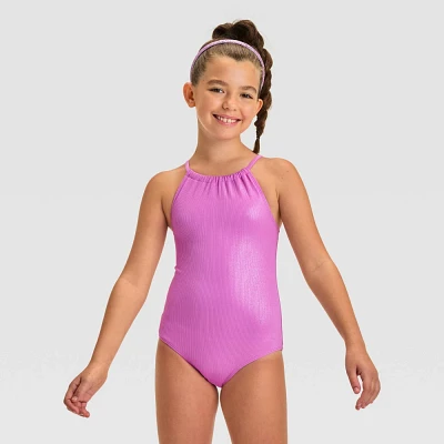 Girl Summer Shimmer Solid One Piece Swimuit