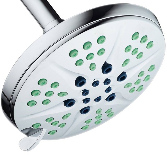 6 Six Setting High Pressure Ultra Luxury Rainfall Shower Head - Hotelspa Notilus: ABS & Brass, Polished, 2.5 GPM