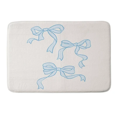 Deny Designs April Lane Art Bows Memory Foam Bath Mat Blue/Cream