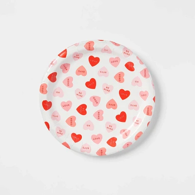 Valentines Day 10ct Heart Dinner Plate - Spritz