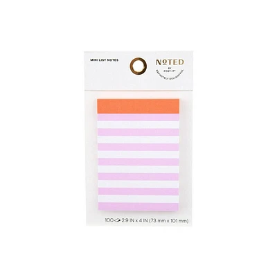 Noted by Post-it Mini List Notes, Purple & White Sticky Notes: To Do List, Post Its, Office Supplies, 4 x 9 Inches