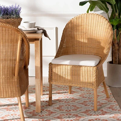 bali & pari Camelia Rattan Dining Chair Light Honey