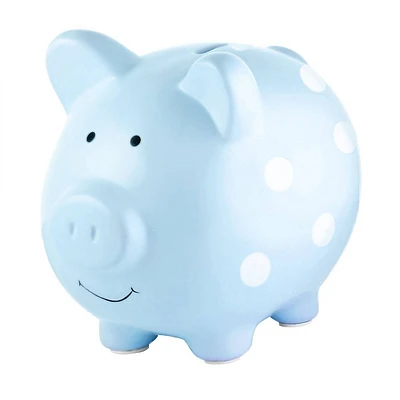 Pearhead Piggy Bank - Blue Polka