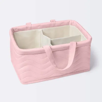 Quilted Fabric Diaper Caddy - Light Pink - Cloud Island