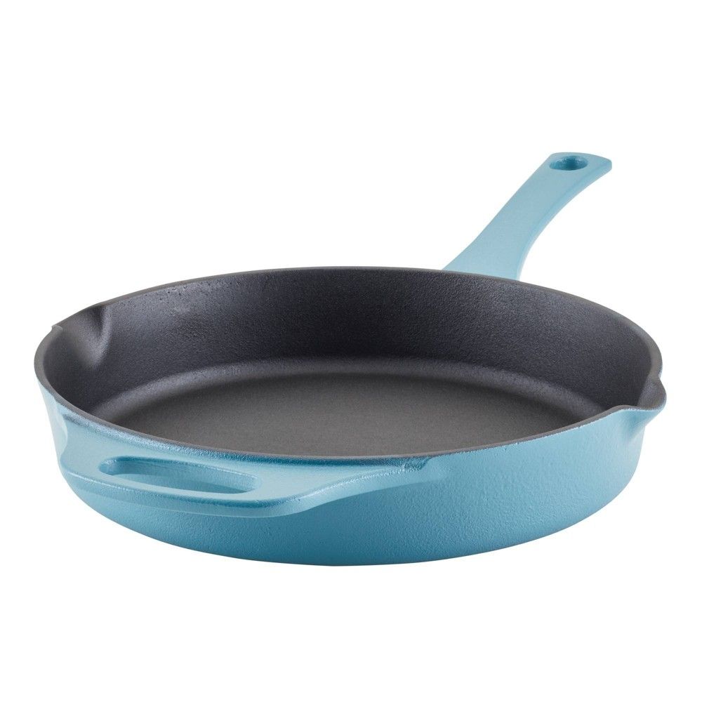 Rachael Ray Cast Iron Pre-seasoned Induction Skillet with Pour Spout, 10  Inch